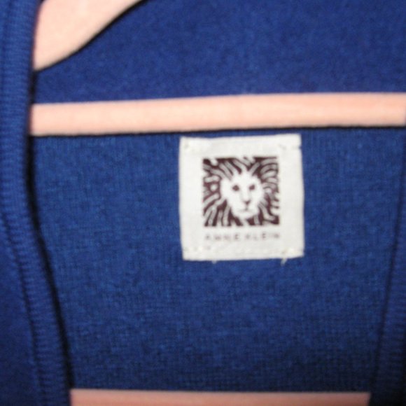 Blue Anne Klein Open Wool-mix Jacket - Picture 2 of 3